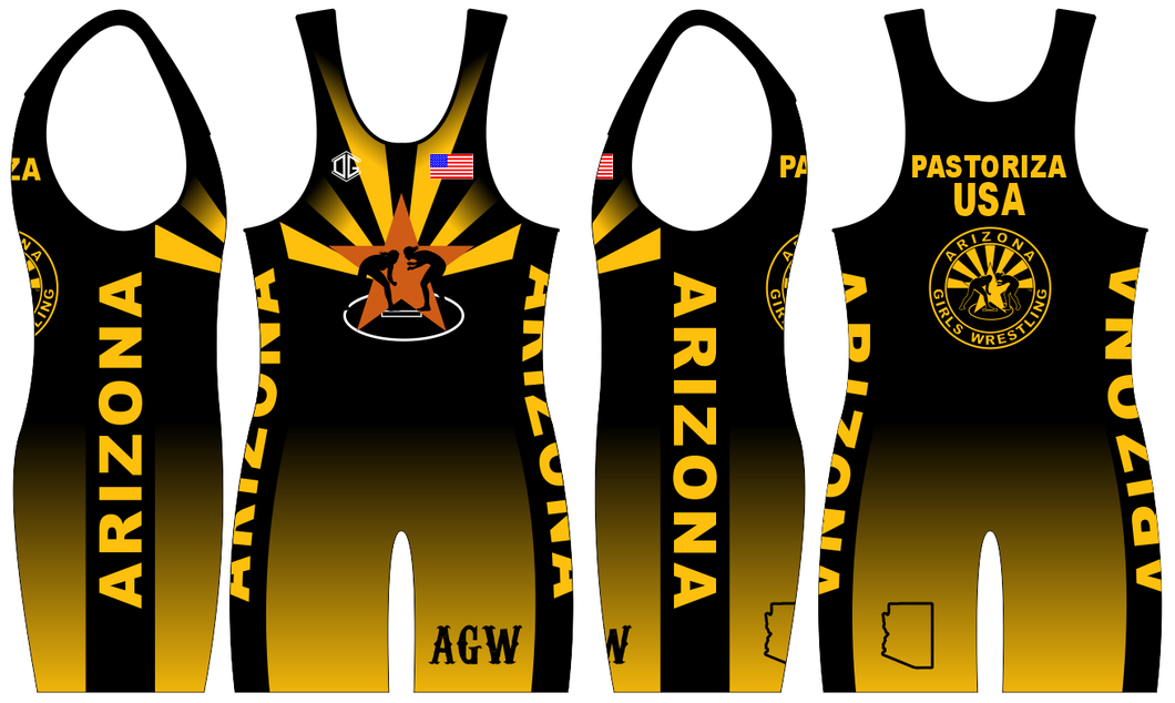 Black Folkstyle Singlet ONLY (1 total) (Dual Singlet) Personalized!!