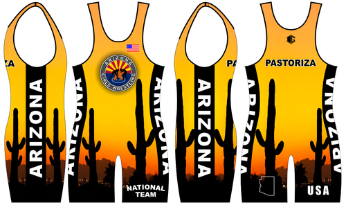 Gold Folkstyle Singlet ONLY (1 total) Personalized!!